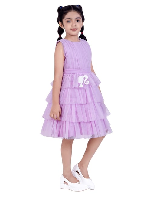 Tiny Girl Lavender Barbie Printed Dress