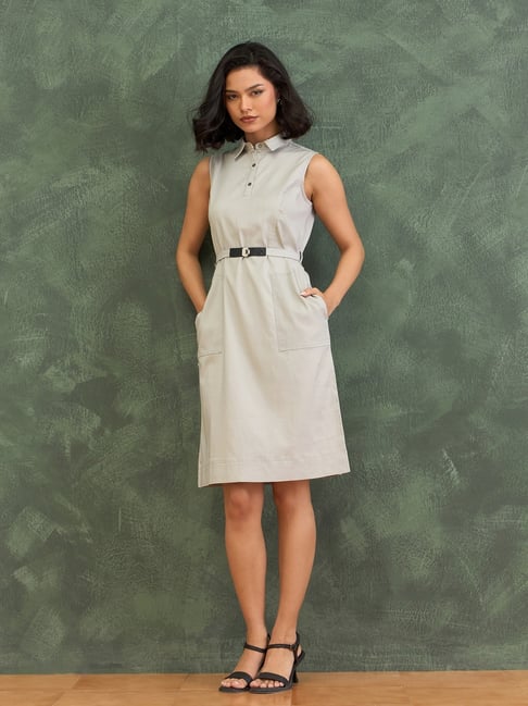 Iconic Silver Grey Straight Fit Dress