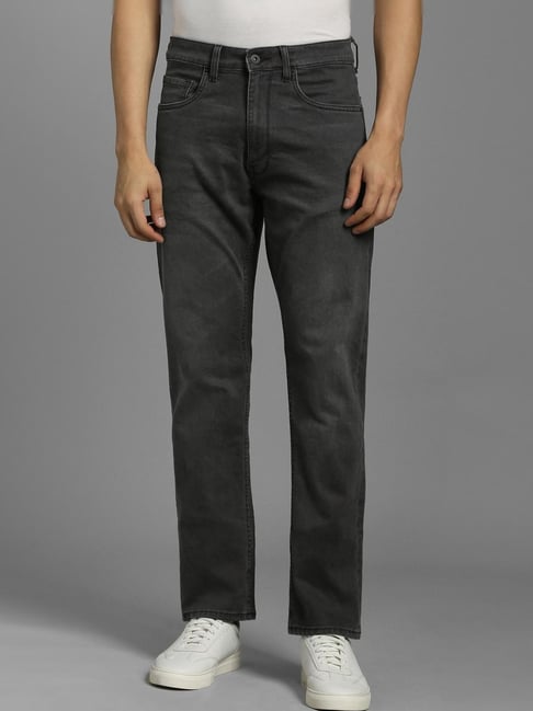 Louis Philippe Grey Slim Fit Solid Jeans-picture-27