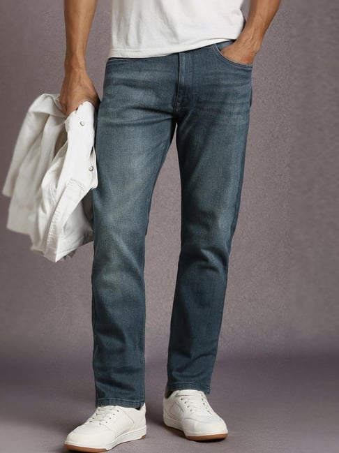 Louis Philippe Blue Slim Fit Solid Jeans-picture-48