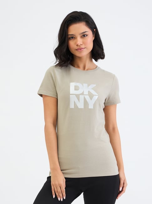 DKNY Green Regular Fit Printed T-Shirt