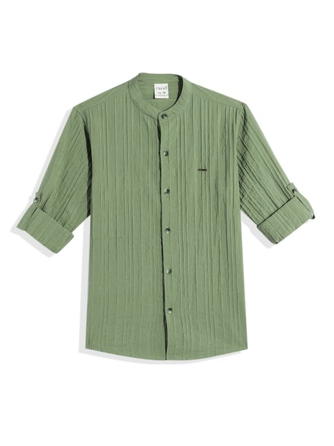 Cavio Boys Green Cotton Comfort Fit Shirt-picture-32