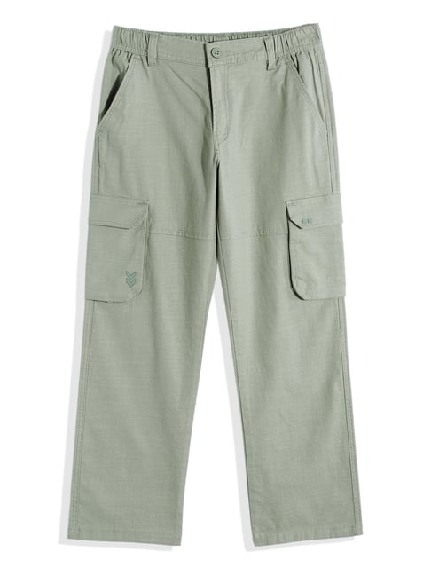 Cavio Boys Light Green Cotton Comfort Fit Cargo Trousers-picture-44