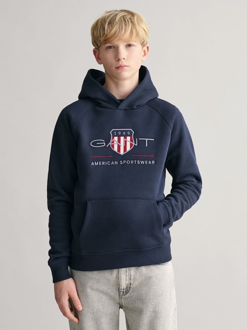 GANT Blue Regular Fit Embroidery Sweatshirt-picture-16