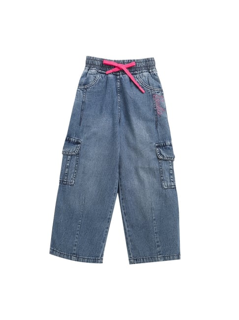 Tiny Girl Girls Blue Cotton Cargo Pants