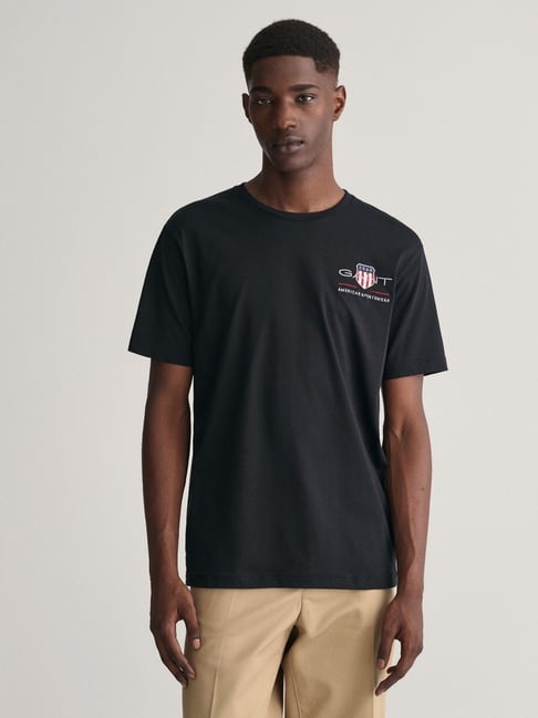 GANT Black Regular Fit Embroidery T-Shirt-picture-38