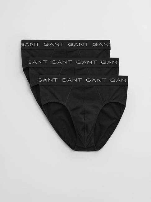 GANT Black Regular Fit Solid Briefs