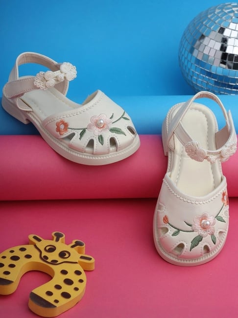 Truffle Collection Kids Beige Ankle Strap Sandals