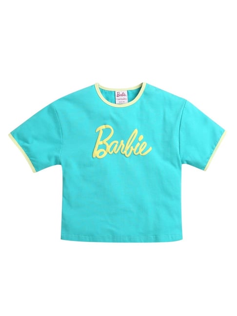 Tiny Girl Teal Green Barbie Printed Top