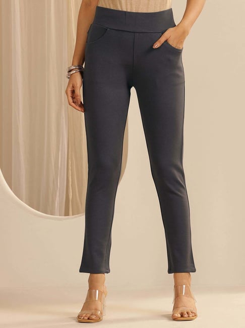 gerua by libas Libas Charcoal Grey Slim Fit Jeggings-picture-32