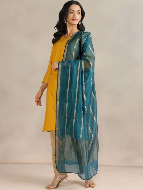Fabindia Blue Woven Dupatta-picture-13