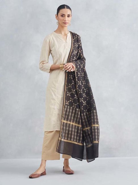 Fabindia Black Printed Dupatta-picture-20