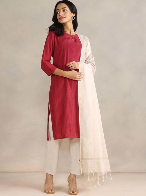 Fabindia Beige Woven Dupatta-picture-40