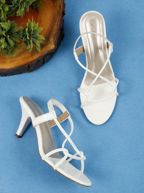 Buy Flat n Heels Women's White Cross Strap Sandals at Best Price