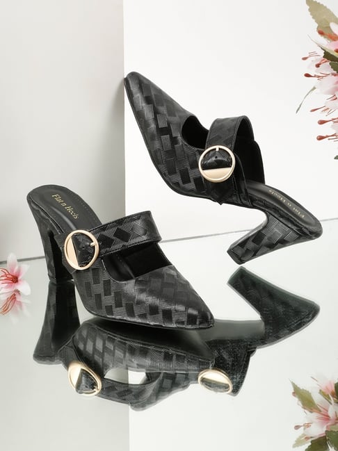 Flat n Heels Women's Black Mule Sandals-picture-36