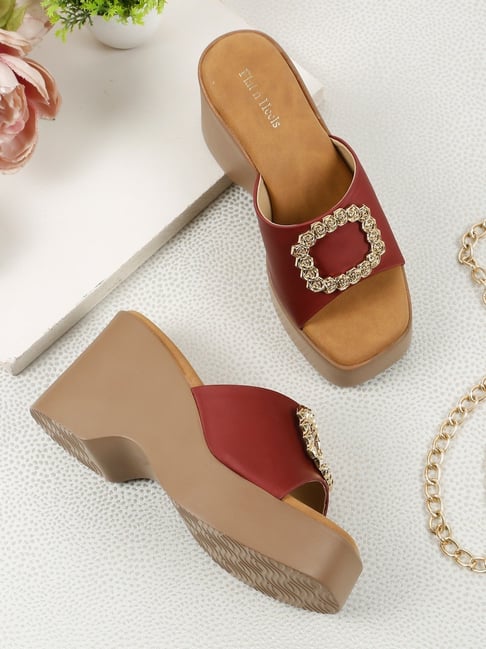 Flat n Heels Women's Maroon Casual Sandals-picture-13