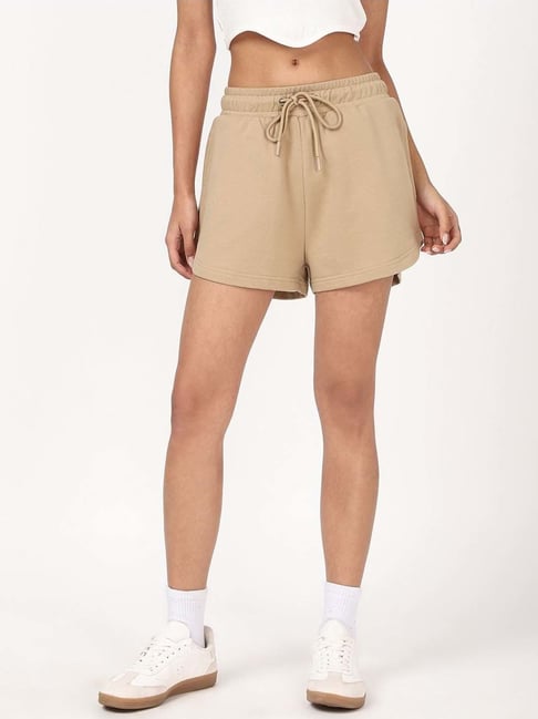 Bewakoof Beige Regular Fit Sports Shorts