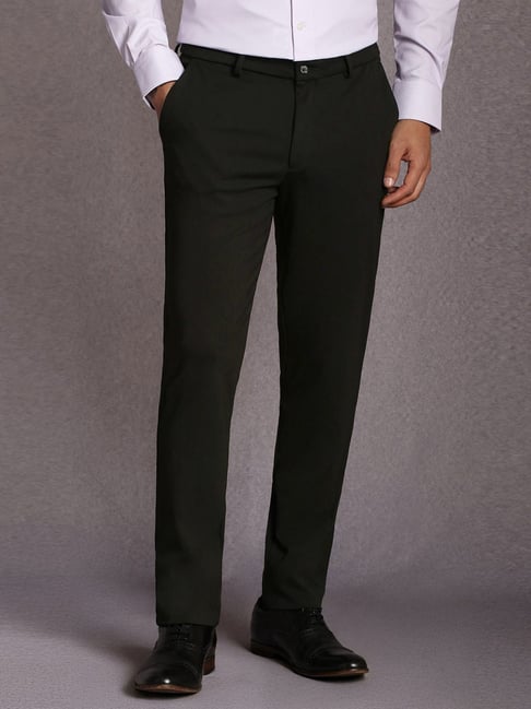 Louis Philippe Black Slim Fit Trousers-picture-22