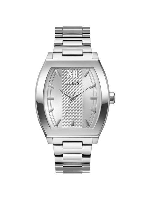 GUESS Punctual Men Silver Tone Rectangle Dial Analog Watch - GW0705G1