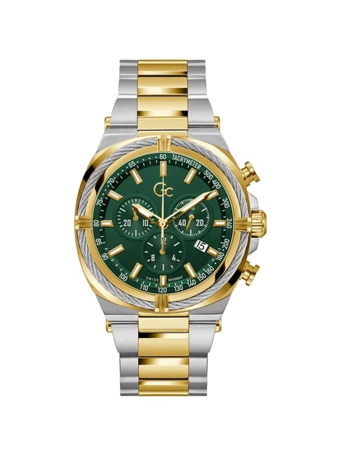 gc GUESS COLLECTION Ironclass Green Round Dial Analog Mens Watch - Z32005G9-picture-29
