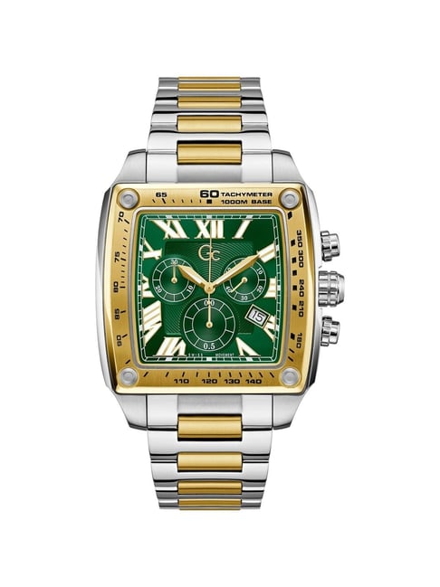 GUESS COLLECTION Retrofit Green Square Dial Analog Mens Watch Z56006G9