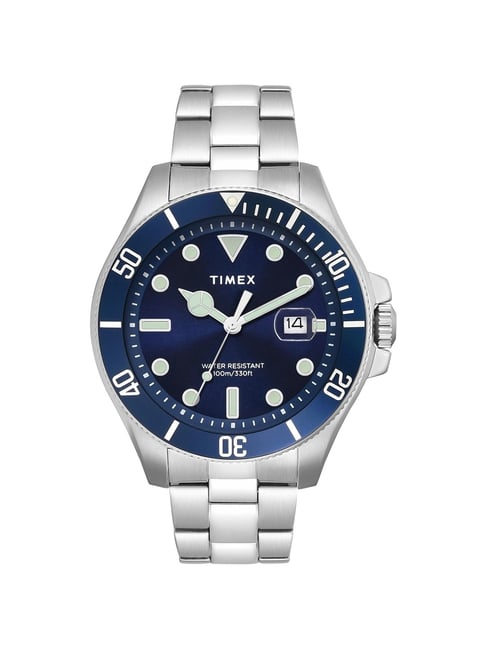 timex trend blue round dial analog mens watch - tweg27000