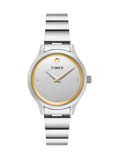Stainless Steel Best Buy Womens Watches TIMEX Silver Round Dial