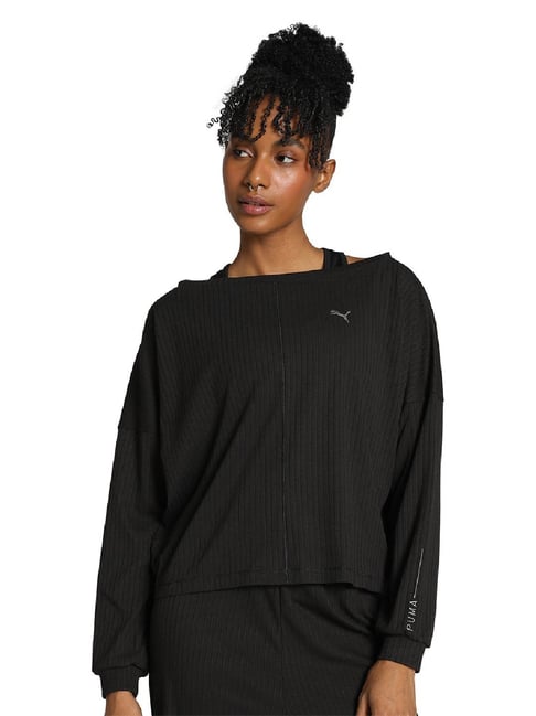 Puma Black Studio Unwind Relaxed Fit Training Sport T-shirt-picture-15