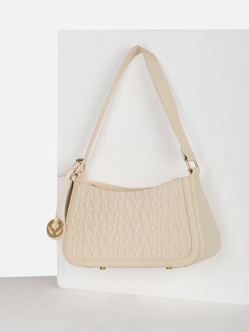 Allen Solly Beige Logo Shoulder Bag