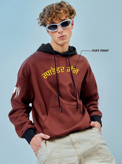 Bewakoof Official Marvel Men's Brown Spider Man Truck Graphic