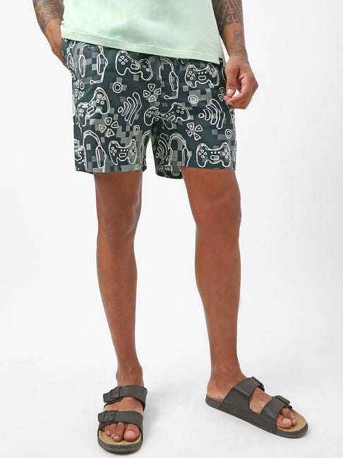 Bewakoof Grey Cotton Regular Fit Printed Boxers