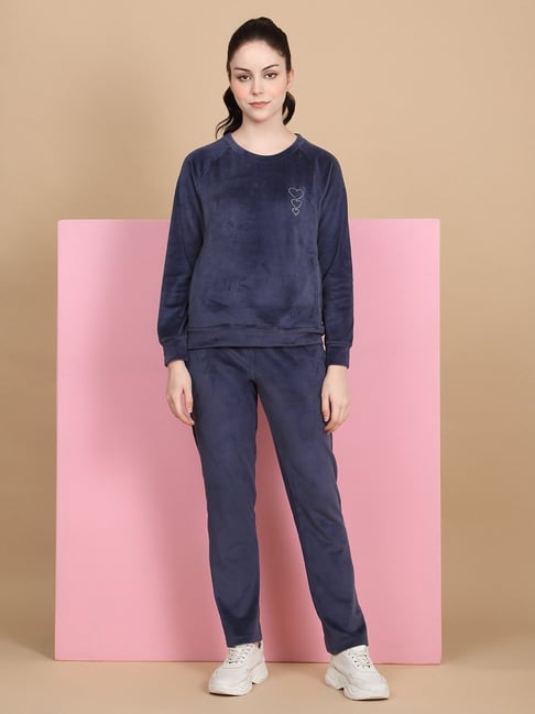 Sweet Dreams Blue Regular Fit Solid Tracksuit-picture-45
