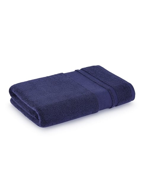 Boutique Living Platinum Pulse Navy Cotton Bath Towel-picture-23