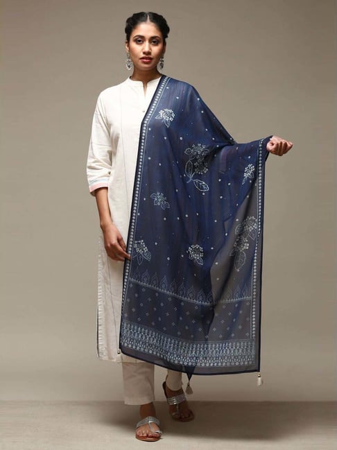 Biba Blue Printed Dupatta