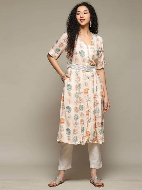 Biba Off White Regular Fit Printed Kurta-picture-15