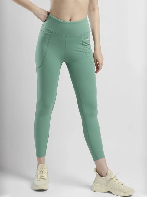 Reebok Green Regular Fit Sports Tights-image-14