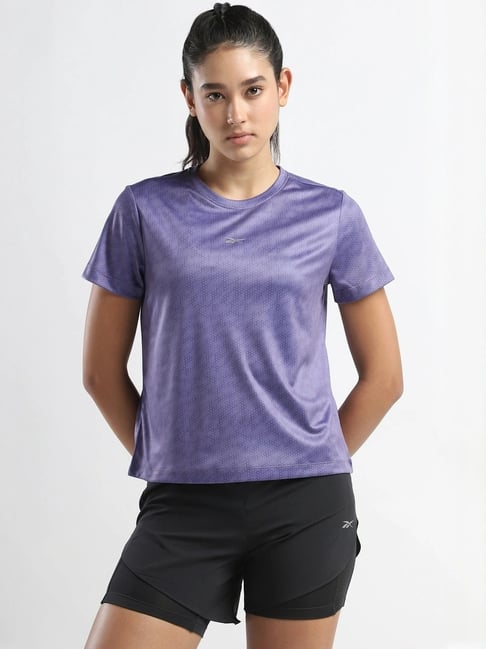 Reebok Purple Regular Fit Printed Sports T-Shirt-picture-27