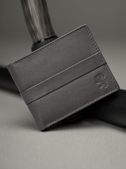 Red Tape Grey Leather Bi-Fold Wallet