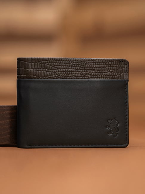 Red Tape Black & Brown Leather Bi-Fold Wallet-picture-22