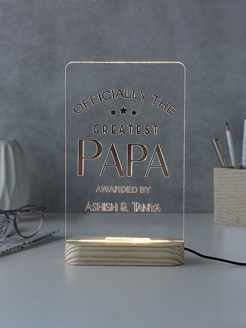 FNP Multicolor Wood Greatest Papa Tribute Lamp