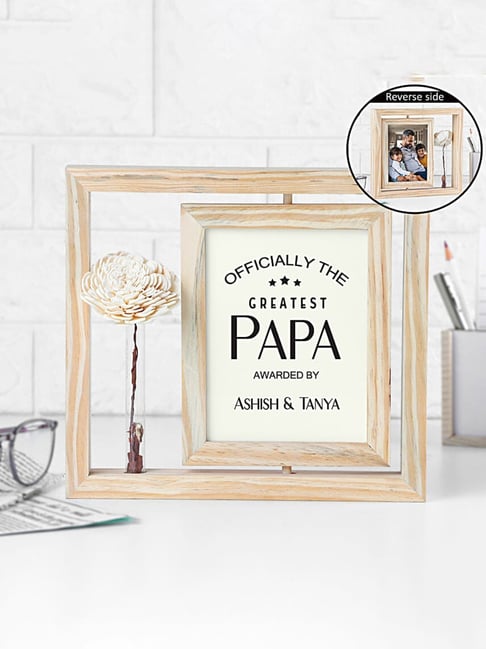 FNP Multicolor MDF Rotating Photo Frame for Best Dad