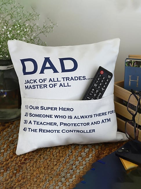 FNP Multicolor Polyester Master Of All Cushion for Dad