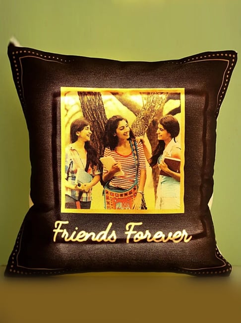 FNP Multicolor Polyester Personalised Friends Forever Cushion