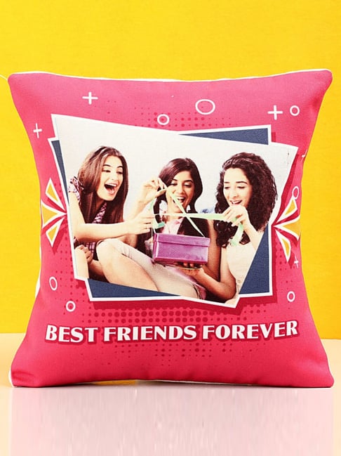 FNP Multicolor Polyester Personalised Best Friends Forever Cushion