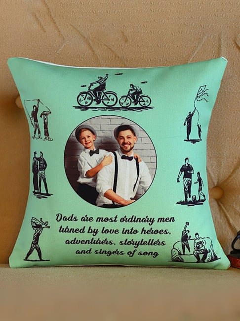 FNP Multicolor Polyester Personalised Fathers Day Cushion