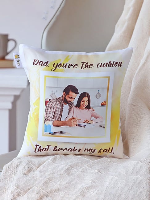 FNP Multicolor Polyester Super Dad Personalised Cushion