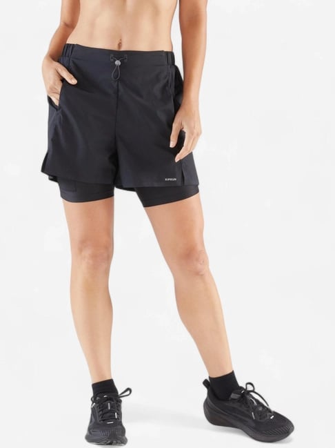 Kiprun By Decathlon Smoked Black Regular Fit Shorts