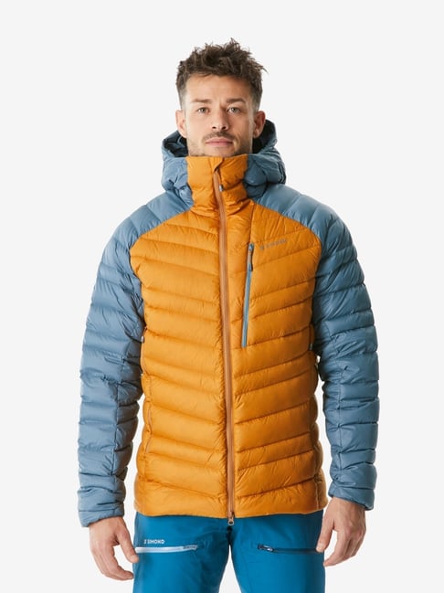 Simond By Decathlon Grey & Orange Regular Fit Quilted Jacket