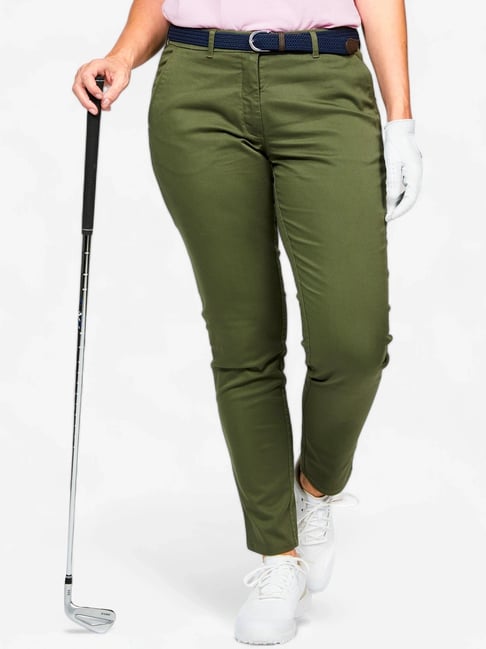 Inesis By Decathlon Khaki Brown Cotton Regular Fit Chinos