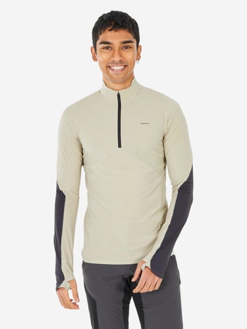 Quechua By Decathlon Off White Regular Fit Color-Block T-Shirt-picture-26